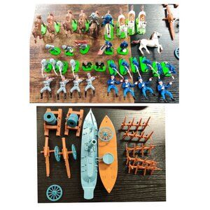 Vtg Awesome Kids American CIVIL WAR Union Confederate Soldiers Figures READ